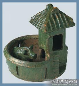 東漢綠釉陶豬圈 東漢綠釉陶豬圈