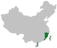 中國閩語區分布