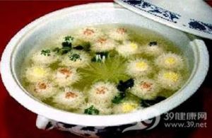 清湯菊花干貝 清湯菊花干貝