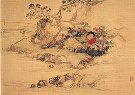 史湘雲醉臥芍藥圃圖 史湘雲醉臥芍藥圃圖