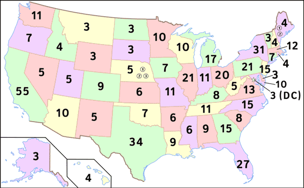 2008年選舉人分布圖
