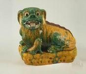 宋三彩太獅少獅擺件 宋三彩太獅少獅擺件