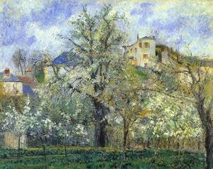 《菜園和花樹·蓬特瓦茲的春天》畢沙羅