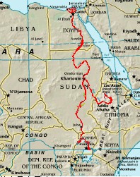 尼羅河位置地圖