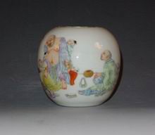 清薄胎粉彩人物小盂