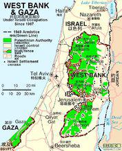 加沙地區和西岸地區（巴勒斯坦全國地圖）