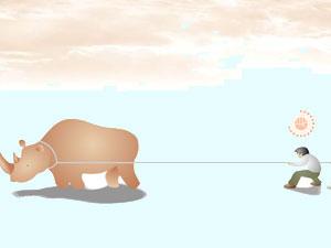 犀牛拔河 犀牛拔河