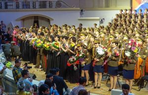 朝鮮青峰樂團赴俄演出現場