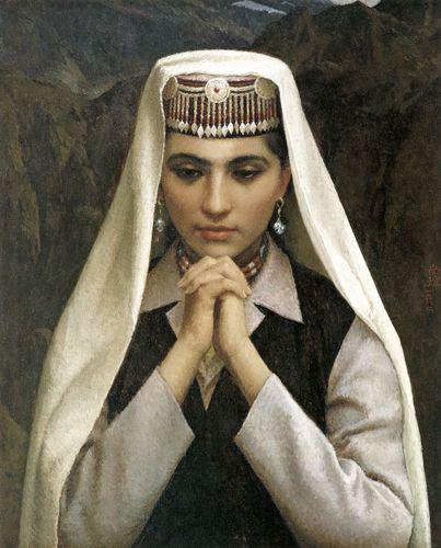 祈[靳尚誼創作油畫]