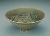 宋耀州窯青瓷劃花牡丹碗 宋耀州窯青瓷劃花牡丹碗