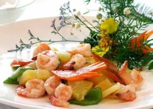 鳳梨咖喱蜜豆北極蝦 鳳梨咖喱蜜豆北極蝦