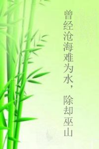 曾經滄海難為水，除卻巫山