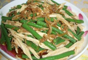 丁香魚腐竹拌帶豆