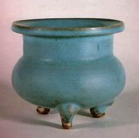 北宋鈞窯天藍釉瓷爐 北宋鈞窯天藍釉瓷爐