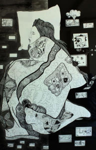 綿紙板水墨-獲獎作品-夢境