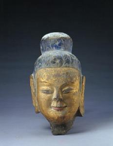 北魏貼金佛像頭 北魏貼金佛像頭