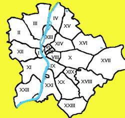 布達佩斯行政區劃圖