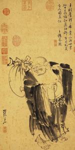 明 張宏《布袋羅漢圖》