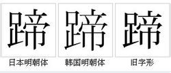 “蹄”的字形對比