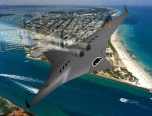 “飛鏢”飛機起飛時和亞音速飛行時使用較長機翼