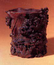 朱松鄰松鶴紋竹筆筒 朱松鄰松鶴紋竹筆筒