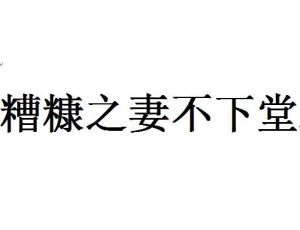 糟糠之妻不下堂