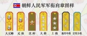 朝鮮人民軍高級將領肩章式樣