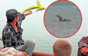 當地漁民指證一位死者的溺亡處，圓圈中為“尼斯基”的照片