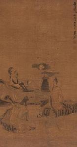 聽琴圖[陳洪綬創作畫作]