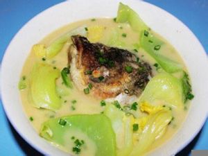 下火大芥菜鹹魚頭湯 下火大芥菜鹹魚頭湯