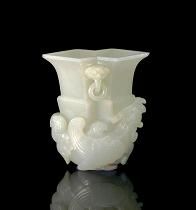 清白玉天雞方勝形尊 清白玉天雞方勝形尊