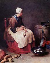 油畫《洗蘿蔔的女人》（1738年）