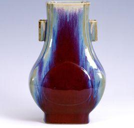 清代窯變貫耳瓶