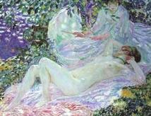 夏日[美國弗雷德里克·卡爾·弗里塞克創作油彩畫]