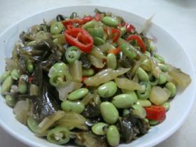 酸菜炒毛豆 酸菜炒毛豆