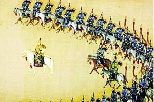 。《大閱圖》由當時十餘位宮廷畫家繪製，長達15米，全部四卷共繪有1.6萬名士兵；此次拍賣的雖然只是四卷中的一卷，但因為該畫存世僅剩兩卷，另一卷被故宮收藏，專家為《閱陣》給出的估價依然高達8000萬港元。