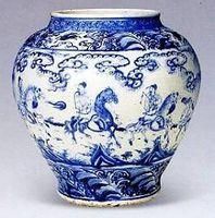 天順青花人物圖大罐 天順青花人物圖大罐