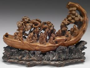 竹雕人物船 竹雕人物船