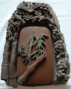 竹子造型的天壇硯