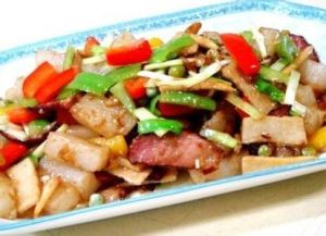 紅椒荷蘭豆肉片炒年糕 紅椒荷蘭豆肉片炒年糕