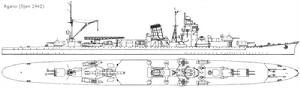 艦政本部於1939年3月給出的阿賀野級線圖