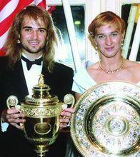 1992溫網男女單打冠軍，阿加西與格拉夫