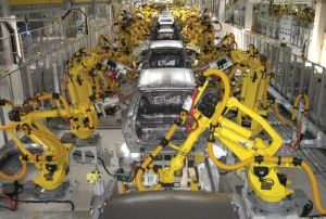 汽車生產線上的工業機器人