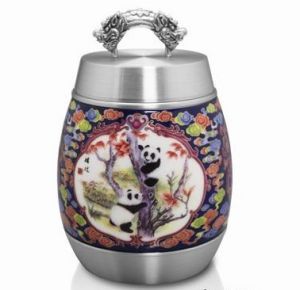 熊貓粉彩陶瓷錫罐 熊貓粉彩陶瓷錫罐