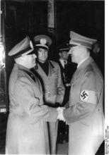 墨索里尼(左)、齊亞諾(中)與希特勒結盟