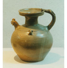 越窯青瓷龍柄雞首壺 越窯青瓷龍柄雞首壺