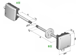EE65系列暖通空調用風速變送器尺寸（mm）