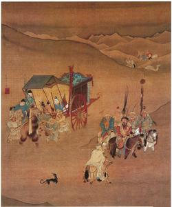 明妃出塞圖[明代仇英創作紙本設色畫]