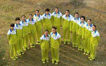 浙江女排全家福 仰望冠軍