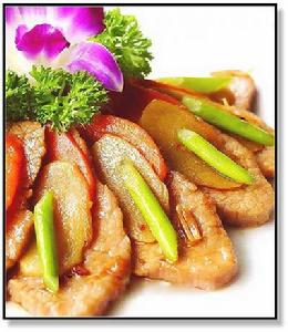 美味XO蒜苔煎豬柳